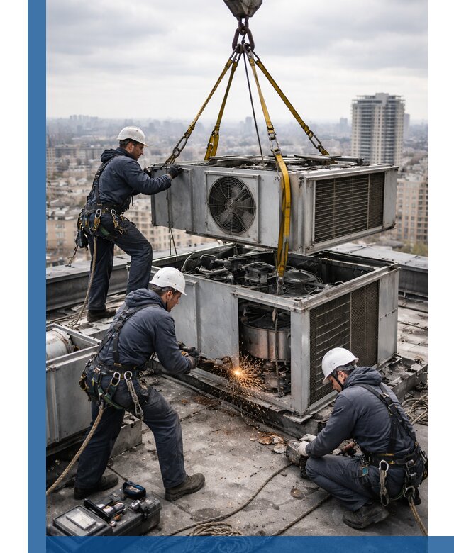 Демонтаж крышной установки в Черногорске любой сложности