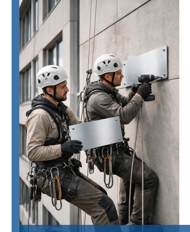 Монтаж табличек и указателей в Черногорске для зданий и сооружений