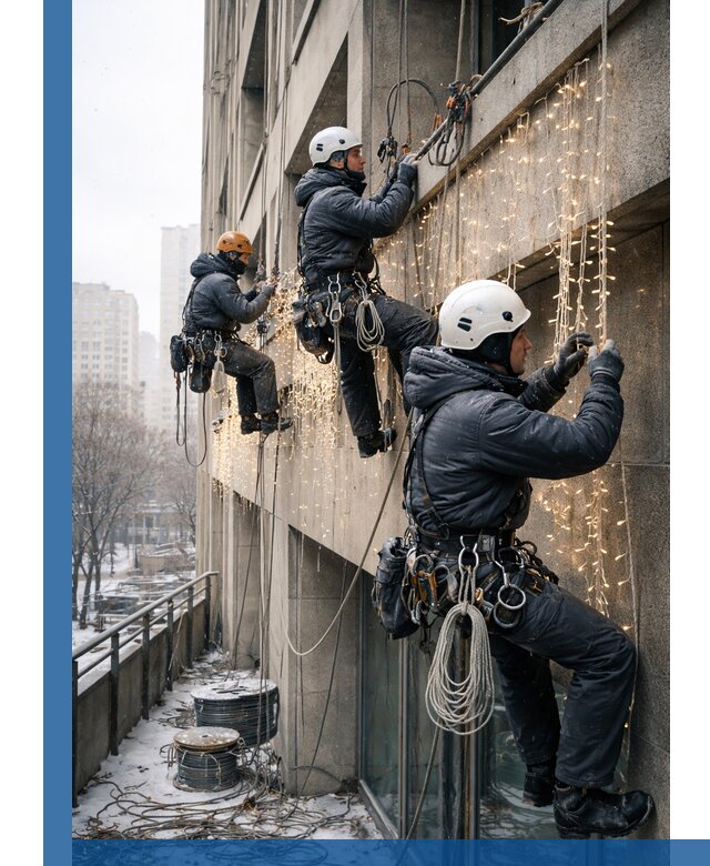 Монтаж новогодней иллюминации и украшение фасадов в Черногорске