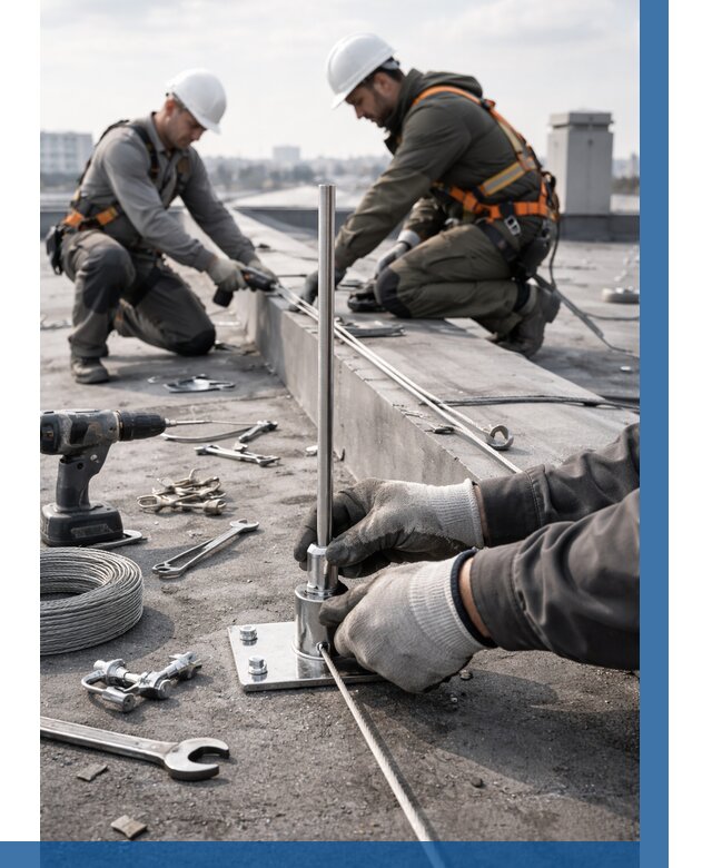 Монтаж молниезащиты на кровле в Черногорске цена от 25518 р. | ВЫСОТНИК-Чрн