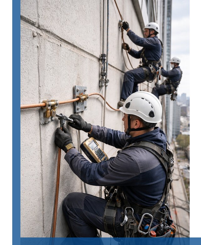 Монтаж системы заземления здания и молниезащиты в Черногорске