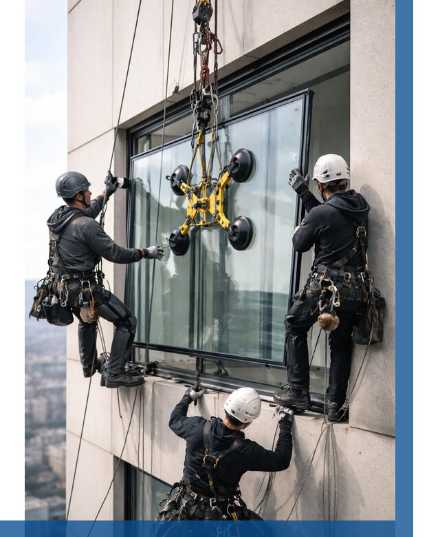 Монтаж стеклопакетов на высоте в Черногорске от 3266 р. | ВЫСОТНИК-Чрн