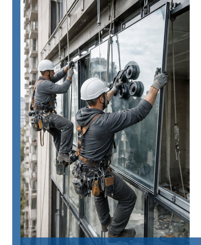 Витражное остекление фасадов и лоджий в Черногорске под ключ