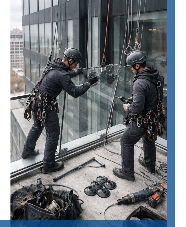 Монтаж стеклянных ограждений в Черногорске от 2552 р. | ВЫСОТНИК-Чрн