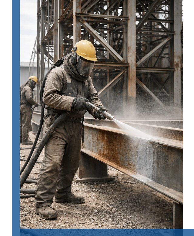 Пескоструйная очистка металлоконструкций в Черногорске промышленная