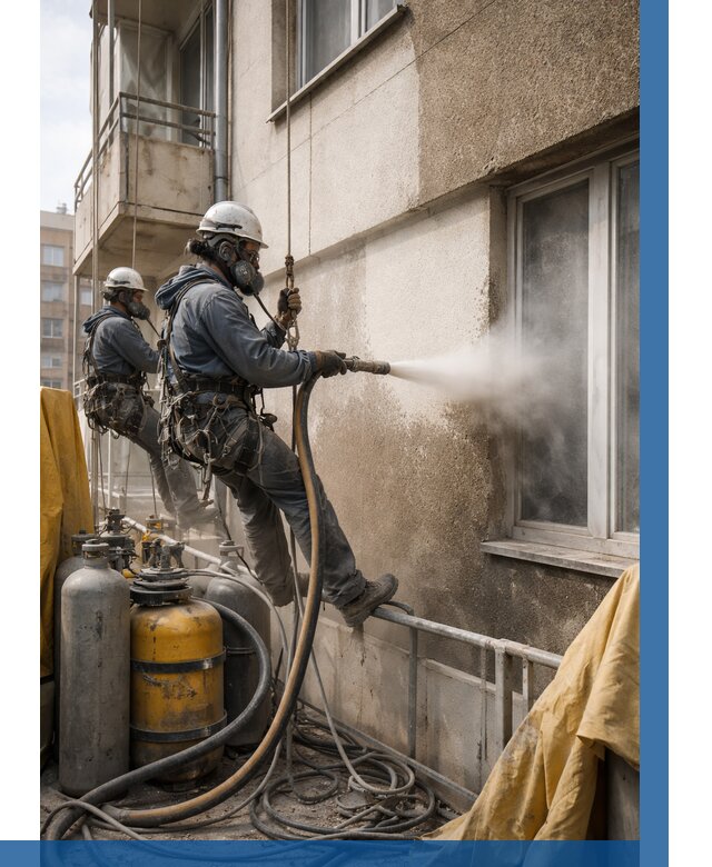 Пескоструйная очистка фасада в Черногорске от 663 р. | ВЫСОТНИК-Чрн