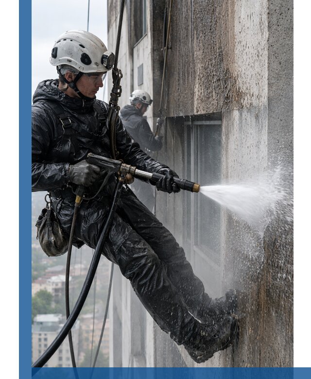 Гидроструйная очистка фасадов и конструкций в Черногорске