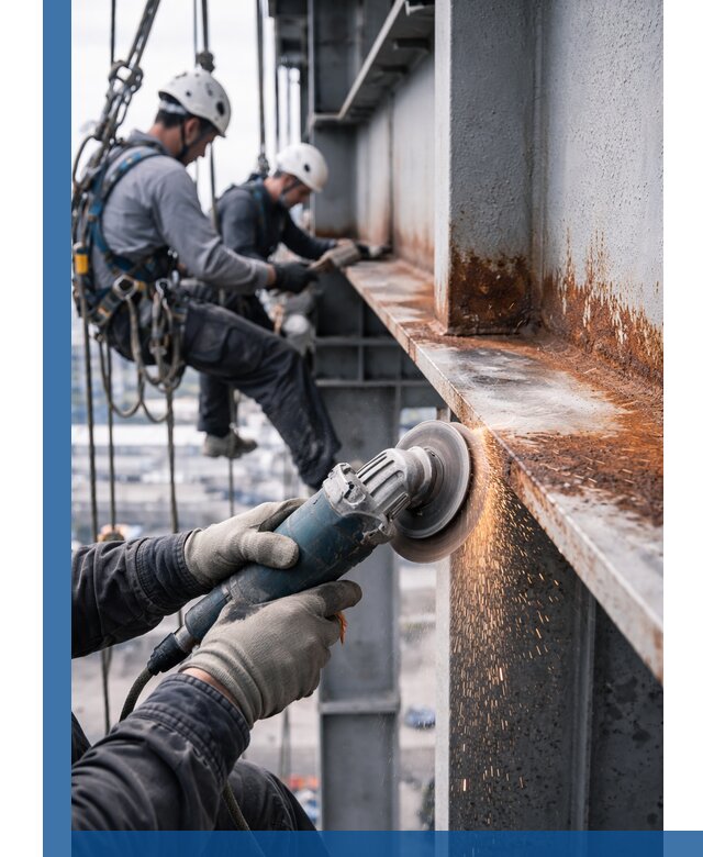 Зачистка металла от ржавчины и подготовка поверхностей в Черногорске