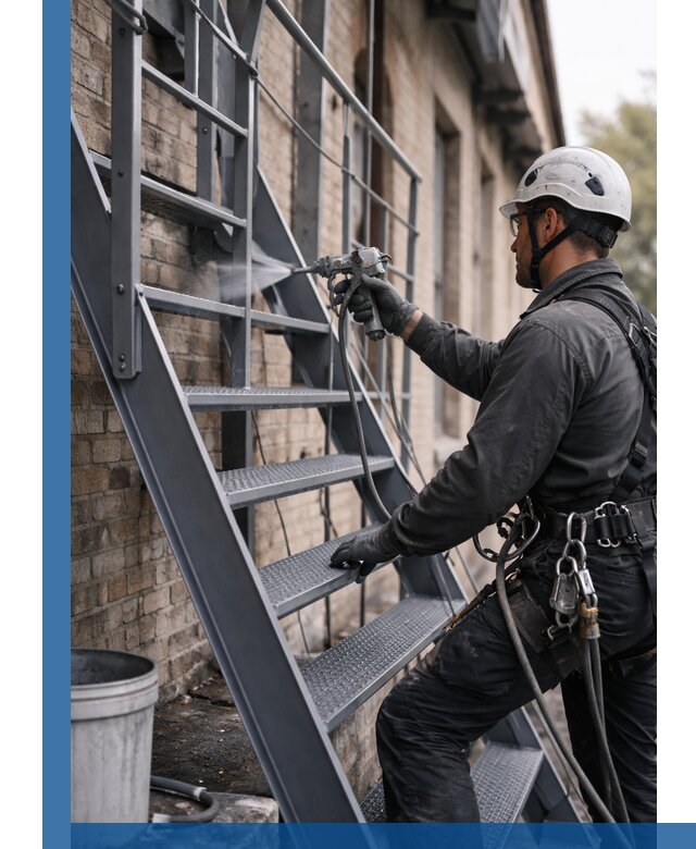 Покраска и антикоррозионная защита пожарных лестниц в Черногорске