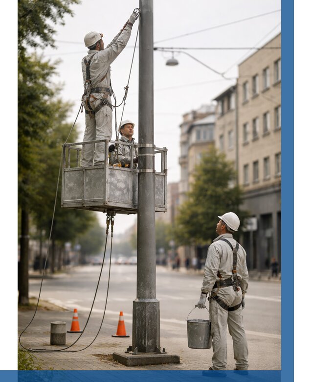 Покраска опор освещения в Черногорске от 5104 р. | ВЫСОТНИК-Чрн