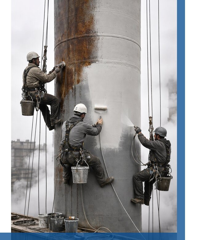 Покраска дымовых труб в Черногорске от 8676 р. | ВЫСОТНИК-Чрн