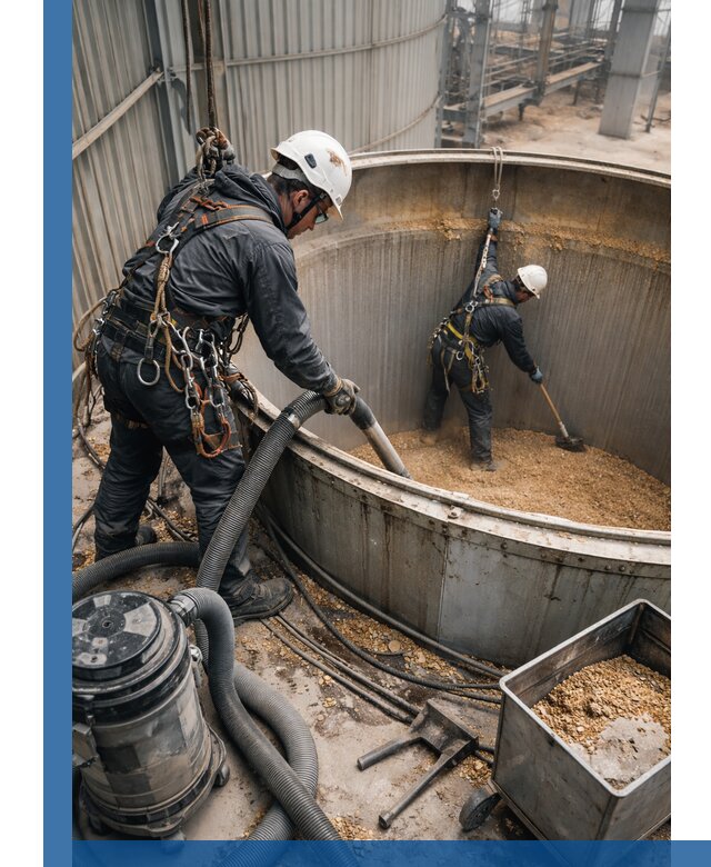 Профессиональная чистка зерновых бункеров в Черногорске с выездом