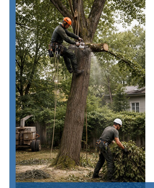 Кронирование деревьев в Черногорске, безопасная высотная обрезка