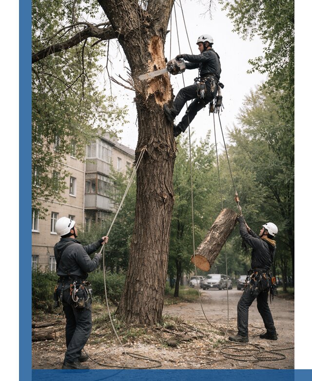 Срочное удаление аварийных деревьев в Черногорске с гарантией безопасности