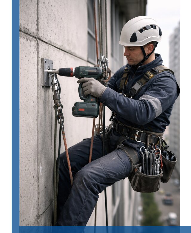 Установка анкерных точек для высотных работ в Черногорске